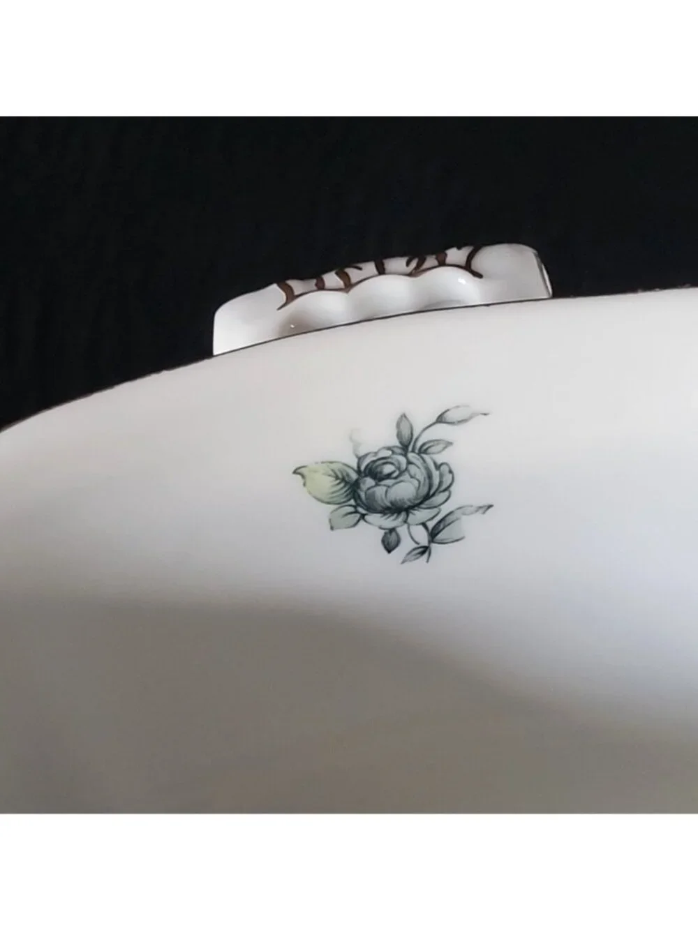 Vintage Royal Bayreuth Teal Tulip Gravy Boat With Attached Underplate